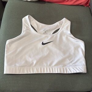 Nike White Sports Bra Medium Support Racerback— size 1x